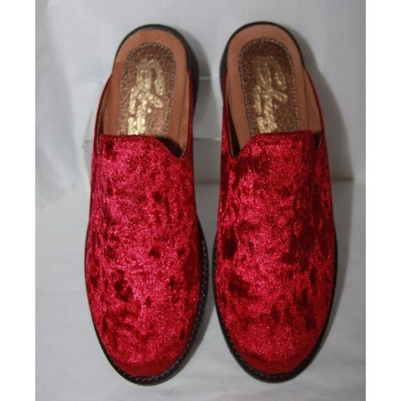 Sbicca Women's 8 Citrine wine velvet mules - Picture 3 of 5